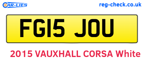 FG15JOU are the vehicle registration plates.