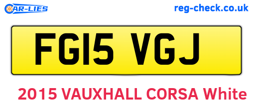 FG15VGJ are the vehicle registration plates.