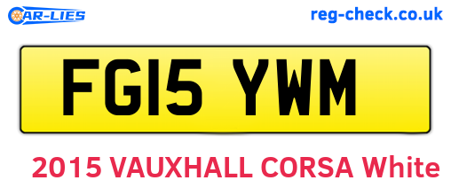 FG15YWM are the vehicle registration plates.