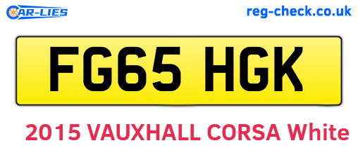 FG65HGK are the vehicle registration plates.