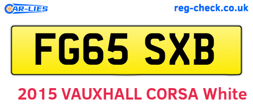 FG65SXB are the vehicle registration plates.