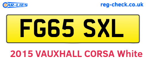 FG65SXL are the vehicle registration plates.