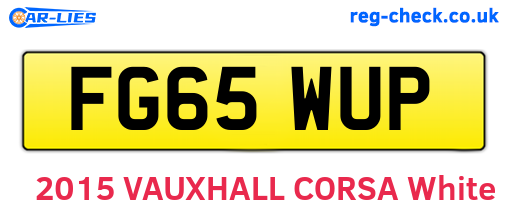 FG65WUP are the vehicle registration plates.