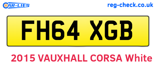 FH64XGB are the vehicle registration plates.