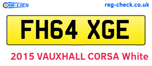 FH64XGE are the vehicle registration plates.