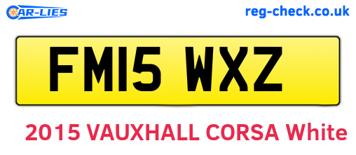 FM15WXZ are the vehicle registration plates.