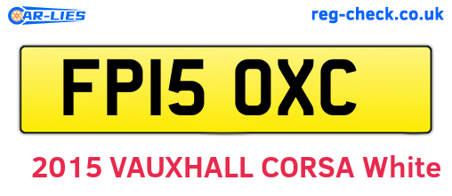 FP15OXC are the vehicle registration plates.