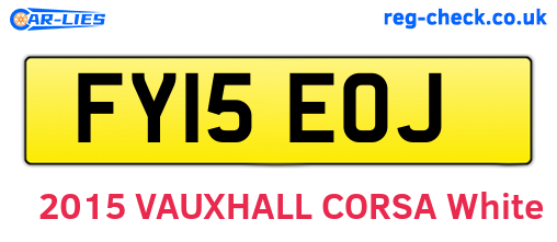 FY15EOJ are the vehicle registration plates.
