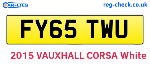 FY65TWU are the vehicle registration plates.