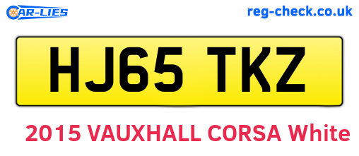 HJ65TKZ are the vehicle registration plates.