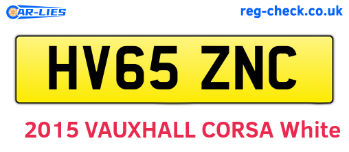 HV65ZNC are the vehicle registration plates.