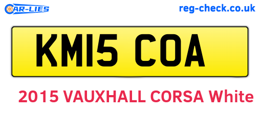 KM15COA are the vehicle registration plates.