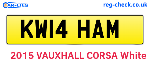 KW14HAM are the vehicle registration plates.