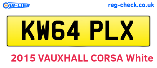 KW64PLX are the vehicle registration plates.