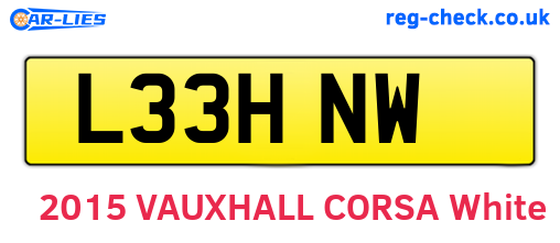 L33HNW are the vehicle registration plates.