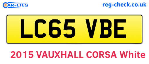 LC65VBE are the vehicle registration plates.