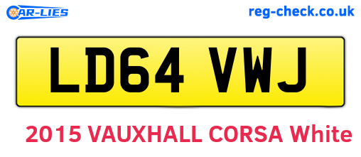 LD64VWJ are the vehicle registration plates.