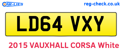 LD64VXY are the vehicle registration plates.