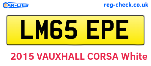 LM65EPE are the vehicle registration plates.