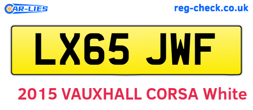 LX65JWF are the vehicle registration plates.