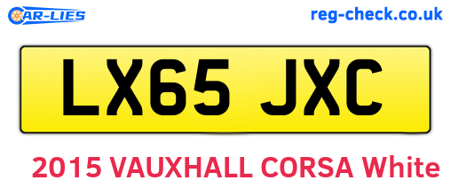 LX65JXC are the vehicle registration plates.