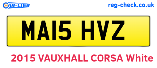 MA15HVZ are the vehicle registration plates.