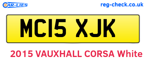 MC15XJK are the vehicle registration plates.