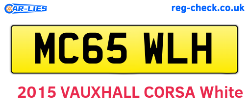 MC65WLH are the vehicle registration plates.