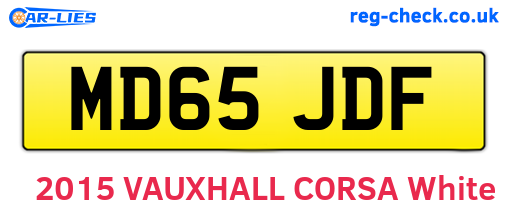MD65JDF are the vehicle registration plates.
