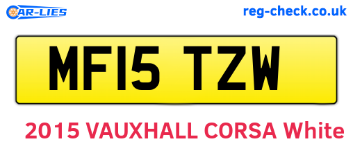MF15TZW are the vehicle registration plates.