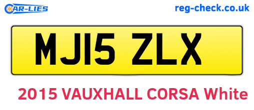 MJ15ZLX are the vehicle registration plates.