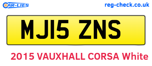 MJ15ZNS are the vehicle registration plates.