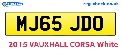 MJ65JDO are the vehicle registration plates.