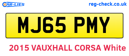 MJ65PMY are the vehicle registration plates.