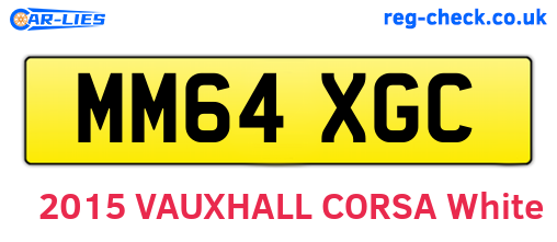 MM64XGC are the vehicle registration plates.