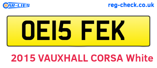 OE15FEK are the vehicle registration plates.