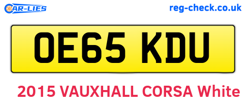 OE65KDU are the vehicle registration plates.