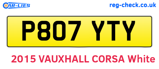 P807YTY are the vehicle registration plates.