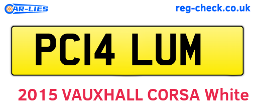 PC14LUM are the vehicle registration plates.