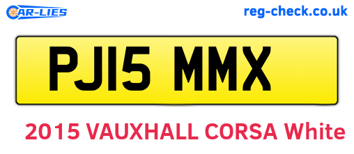 PJ15MMX are the vehicle registration plates.