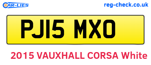 PJ15MXO are the vehicle registration plates.