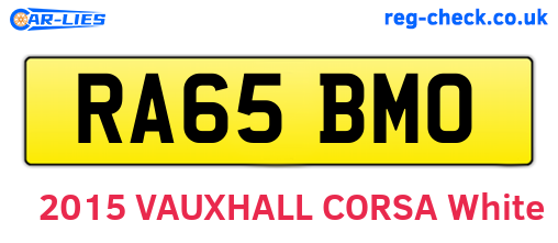 RA65BMO are the vehicle registration plates.