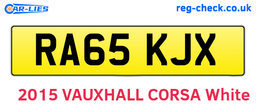 RA65KJX are the vehicle registration plates.