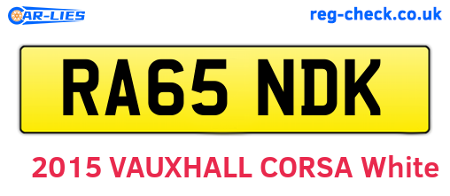 RA65NDK are the vehicle registration plates.