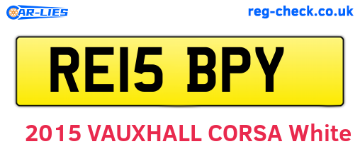 RE15BPY are the vehicle registration plates.