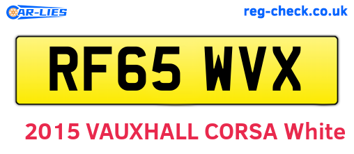 RF65WVX are the vehicle registration plates.