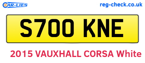 S700KNE are the vehicle registration plates.