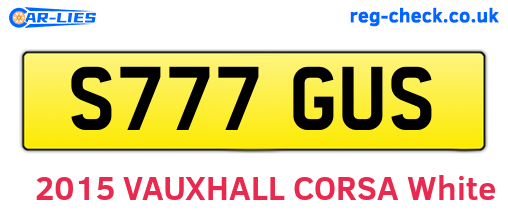 S777GUS are the vehicle registration plates.
