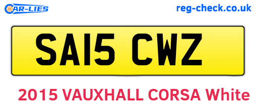 SA15CWZ are the vehicle registration plates.