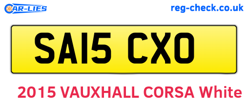 SA15CXO are the vehicle registration plates.